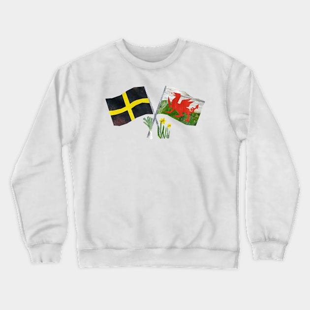 Welsh & St. Davids flags. Crewneck Sweatshirt by Babban Gaelg